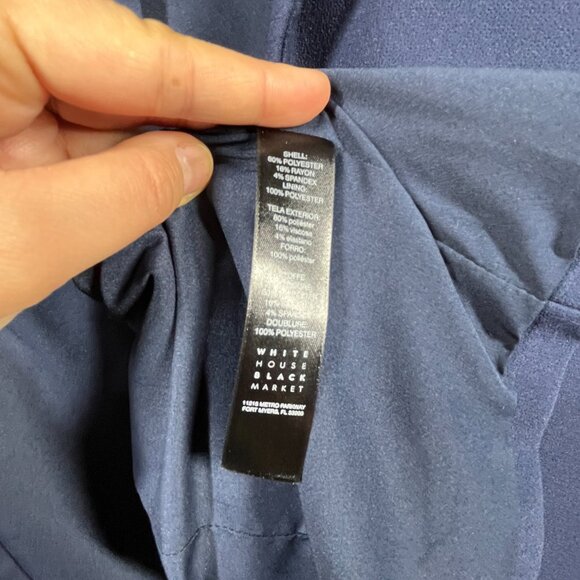 NWT White House Black Market Peacoat Womens Medium Navy Double Breasted Femme - Picture 7 of 10